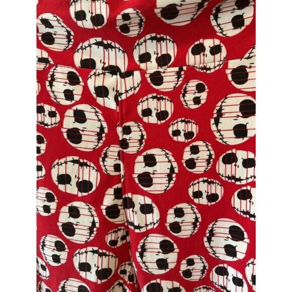 Disney LuLaRoe Jack Skellington Red Leggings Tall & Curvy Halloween Print Soft & - Picture 7 of 7